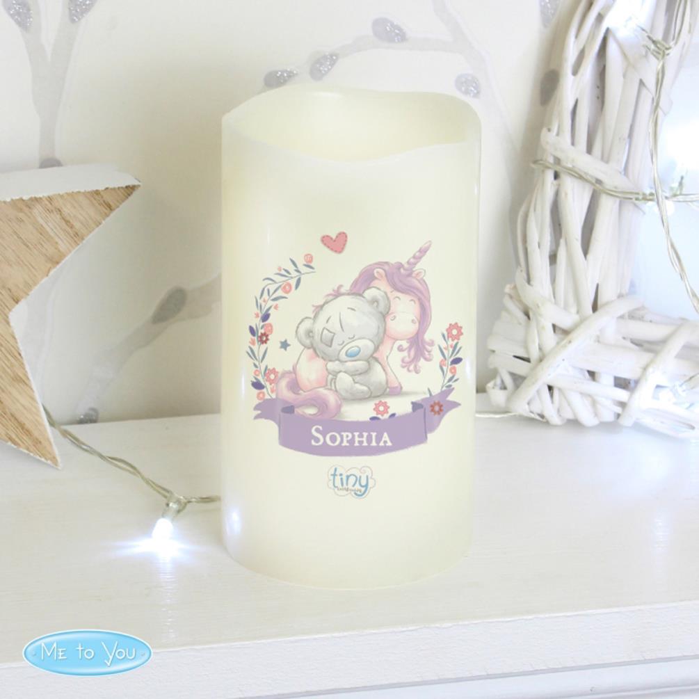 Personalised Tiny Tatty Teddy Unicorn Nightlight LED Candle Extra Image 3